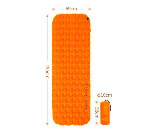 Коврик Naturehike спальный одноместный NH19Z032-P FC-10  оранжевый, 6976023922541