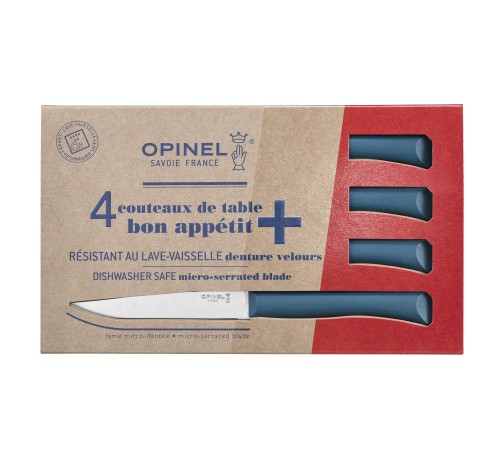 Набор столовых ножей Opinel, полимерная ручка, нерж, сталь, кор. синий. 002198