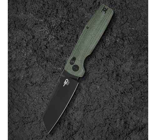 Нож Bestech Slasher сталь D2, рукоять Микарта зеленая