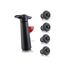 Вакуумный насос для вина Vacu Vin Black + 4 пробки