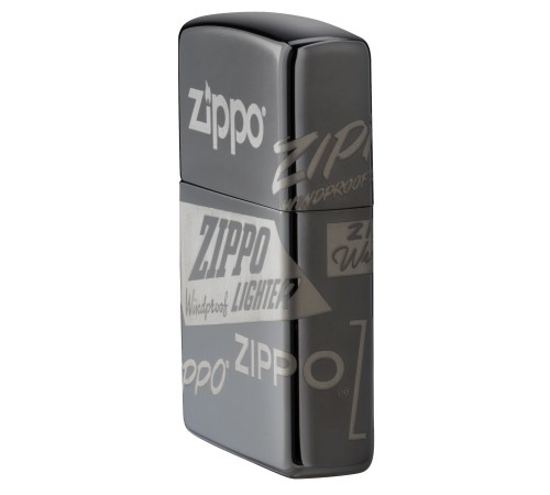 Зажигалка ZIPPO Classic с покрытием Black Ice®, латунь/сталь, чёрная, глянцевая, 38x13x57 мм