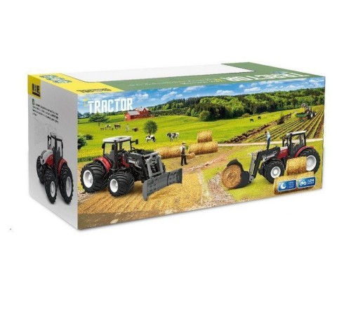 Р/У фермерский трактор Korody с отвалом, двойные колеса 1/24 2.4G 6CH RTR