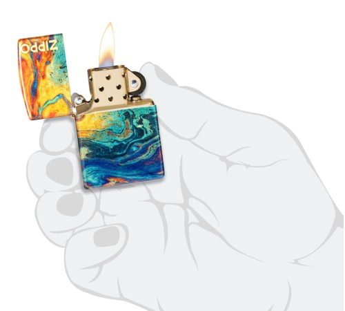 Зажигалка ZIPPO Classic с покрытием 540 Tumbled Brass, латунь/сталь, разноцветная, 38x13x57 мм