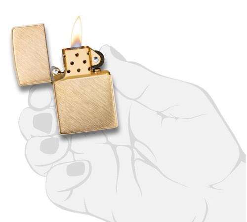 Зажигалка ZIPPO Classic с покрытием Herringbone Sweep Brass, латунь/сталь, золотистая, 38x13x57 мм