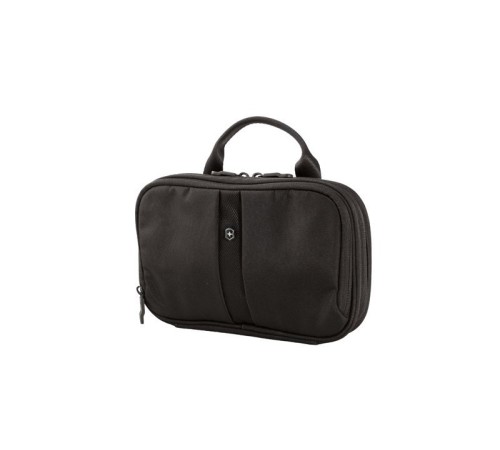 Несессер VICTORINOX Slimline Toiletry Kit, 2 отделения, чёрный, нейлон 800D, 25x6x15 см, 2 л