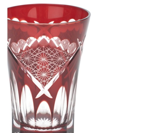 Стакан TAJIMA GLASS Хризантема и веер 240 мл, медно-красный
