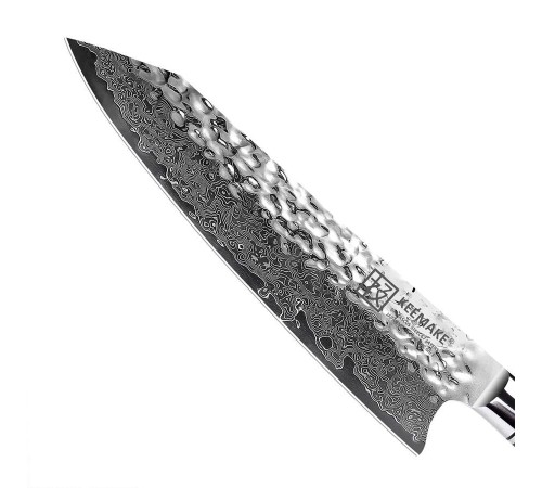Нож кирицукe из дамасской стали Keemake 8 Inch Kiritsuke Knife, синий + бежевый