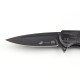 Нож складной Stinger, 82 мм (чёрный), рукоять: сталь (чёрный с медведем), картонная коробка