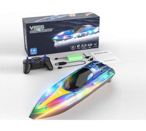 Радиоуправляемый катер Flytec V555 с подсветкой 2.4G RTR