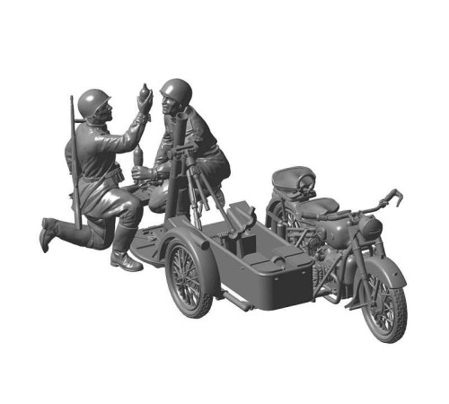 Сборная модель ZVEZDA Советский мотоцикл М-72 с минометом, 1/35