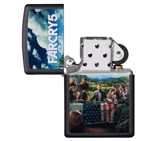 Зажигалка ZIPPO Far Cry® 5 с покрытием Black Matte, латунь/сталь, чёрная, матовая, 38x13x57 мм