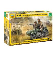 Сборная модель ZVEZDA Советский мотоцикл М-72 с коляской и экипажем, 1/35