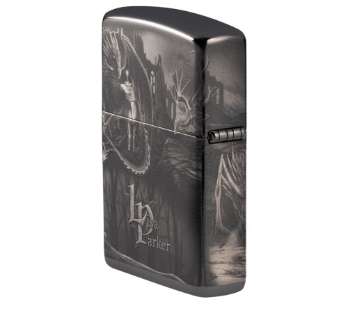 Зажигалка ZIPPO Lisa Parker с покрытием High Polish Black, латунь/сталь, чёрная, 38x13x57 мм