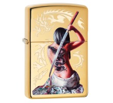 Зажигалка ZIPPO Mazzi® с покрытием High Polish Brass, латунь/сталь, золотистая, 38x13x57 мм