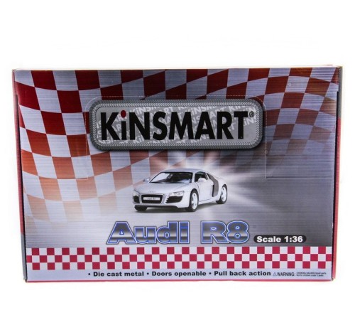 Машина Kinsmart AUDI R8 инерция (1/12шт.) 1:36 б/к