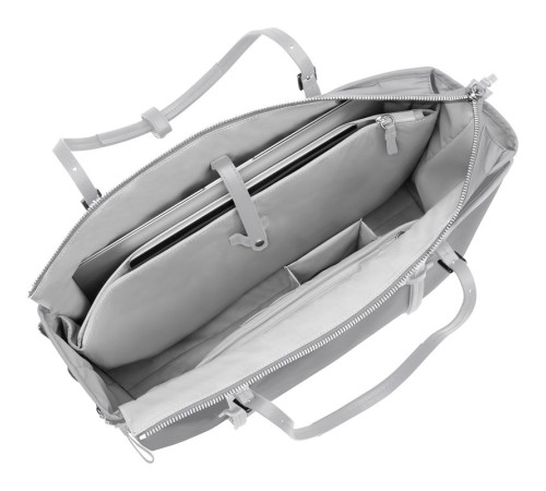 Сумка VICTORINOX Victoria Charisma 15,6'', серебристая, нейлон/кожа/микрозамша, 43x15x33 см, 22 л
