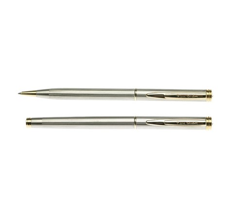 Набор Pierre Cardin PEN&PEN: ручка шариковая + роллер. Цвет - серебристо-бежевый. Упаковка Е.
