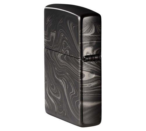 Зажигалка ZIPPO Marble Pattern с покрытием High Polish Black, латунь/сталь, чёрная, 38x13x57 мм