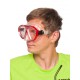 Маска Salvimar FRANCY PRO, прозрачный силикон/красная рамка