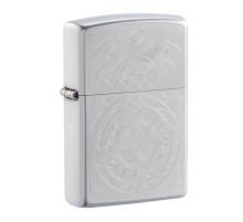 Зажигалка ZIPPO Clock с покрытием Satin Chrome, латунь/сталь, серебристая, матовая, 38x13x57 мм