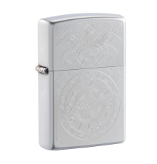 Зажигалка ZIPPO Clock с покрытием Satin Chrome, латунь/сталь, серебристая, матовая, 38x13x57 мм