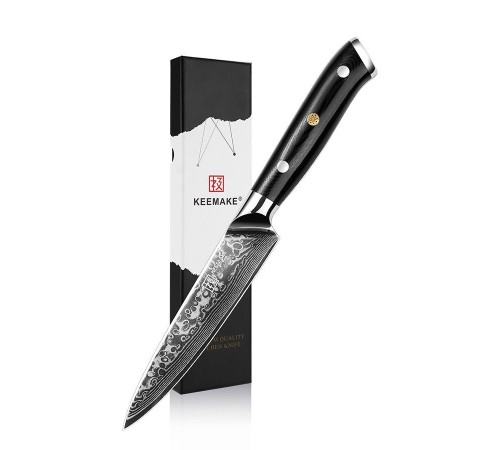 Нож унив. из дамасской стали Keemake 5 Inch Utility Knife, черный