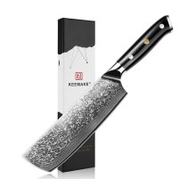 Нож из дамасской стали для овощей Keemake 7 Inch Nakiri Knife, черный