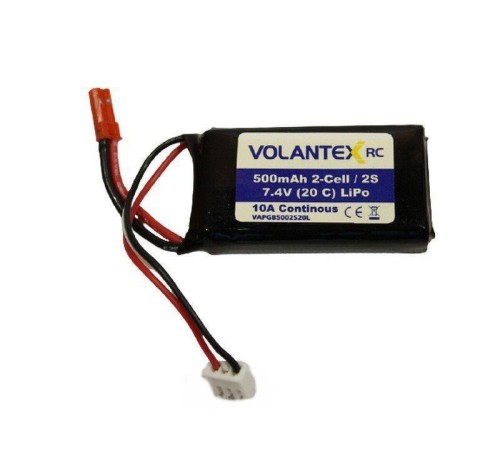 Аккумулятор Li-Po 500mAh, 7,4V JST для самолета Volantex RC Mustang