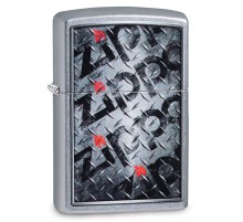 Зажигалка ZIPPO Diamond с покрытием Street Chrome™, латунь/сталь, серебристая, матовая, 38x13x57 мм