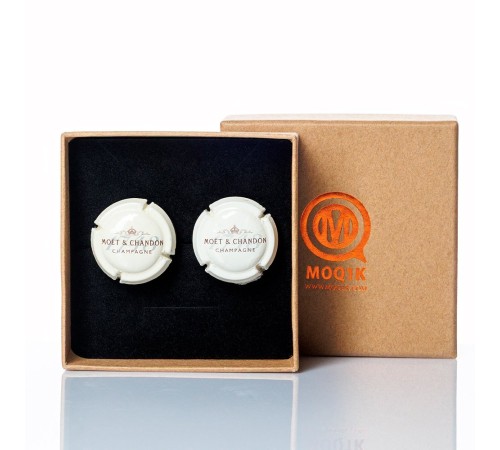 Запонки из настоящих плакеток шампанского Innosphere Moet Chandon
