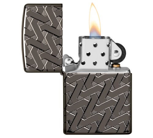 Зажигалка ZIPPO Armor™ с покрытием High Polish Black Ice®, латунь/сталь, чёрная, 38x13x57 мм