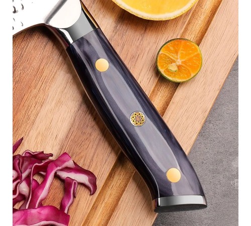 Нож из дамасской стали для мяса Keemake 7 Inch Cleaver Knife, синий