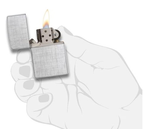 Зажигалка ZIPPO Classic с покрытием Brushed Chrome, латунь/сталь, серебристая, матовая, 38x13x57 мм