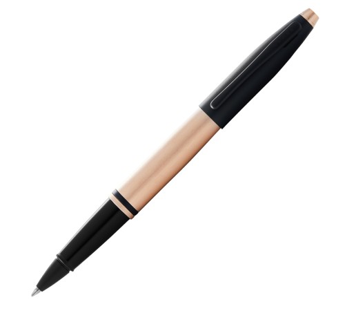Ручка-роллер Cross Calais Brushed Rose Gold Plate and Black Lacquer