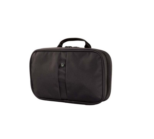Несессер VICTORINOX Zip-Around Travel Kit, 3 отделения, чёрный, нейлон 800D, 28x8x18 см, 4 л