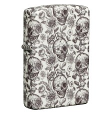 Зажигалка ZIPPO Skeleton с покрытием Glow in the Dark Green, латунь/сталь, серая, 38x13x57 мм