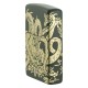 Зажигалка ZIPPO Dragon Design с покрытием Green Matte, латунь/сталь, зеленая, матовая, 38x13x57 мм