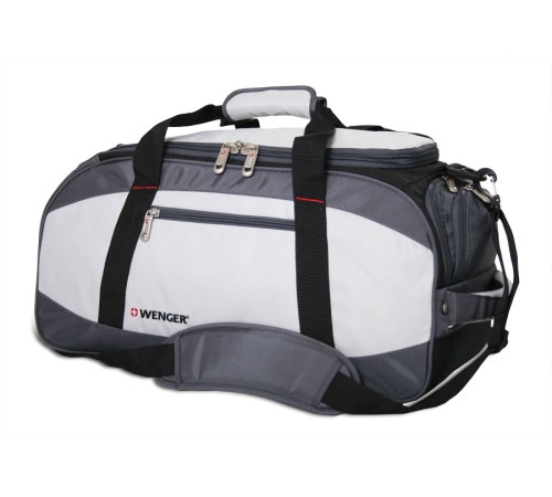 Сумка спортивная WENGER, серый/чёрный, полиэстер 1200D, 52х25х30 см, 39 л