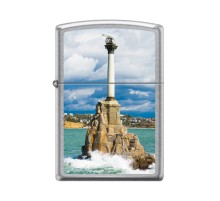 Зажигалка ZIPPO Севастополь с покрытием Street Chrome™, латунь/сталь, серебристая, 38x13x57 мм