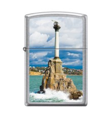 Зажигалка ZIPPO Севастополь с покрытием Street Chrome™, латунь/сталь, серебристая, 38x13x57 мм