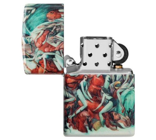 Зажигалка Zippo Classic с покрытием White Matte, латунь/сталь, разноцветная, матовая, 38x13x57 мм