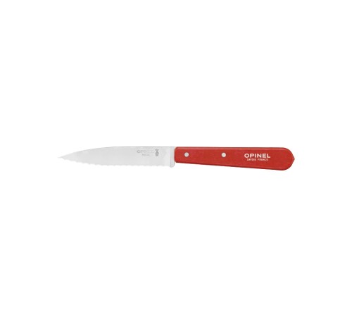 Нож столовый Opinel №113, деревянная рукоять, блистер, нержавеющая сталь, красный 003119
