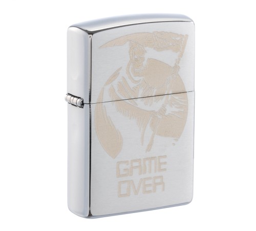 Зажигалка ZIPPO с покрытием Brushed Chrome, латунь/сталь,серебристая, 38x13x57 мм