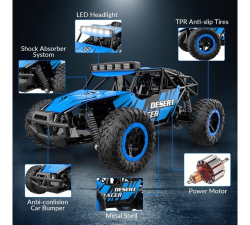 Радиоуправляемый внедорожник Volantex RC Desert King синий 4WD 2.4G 1/16 RTR
