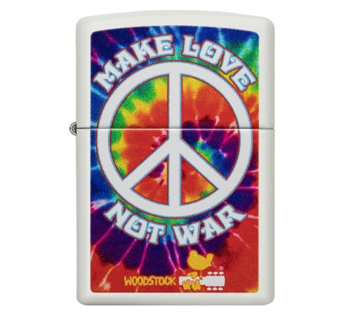 Зажигалка ZIPPO Woodstock® с покрытием White Matte, латунь/сталь, белая, матовая, 38x13x57 мм