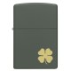 Зажигалка ZIPPO Four Leaf Clover с покрытием Green Matte, латунь/сталь, зеленая, 38x13x57 мм