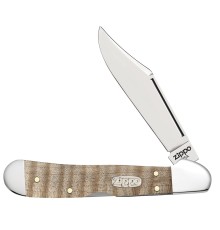 Нож перочинный ZIPPO Natural Curly Maple Mini CopperLock, 92 мм, бежевый + ЗАЖИГАЛКА ZIPPO 207