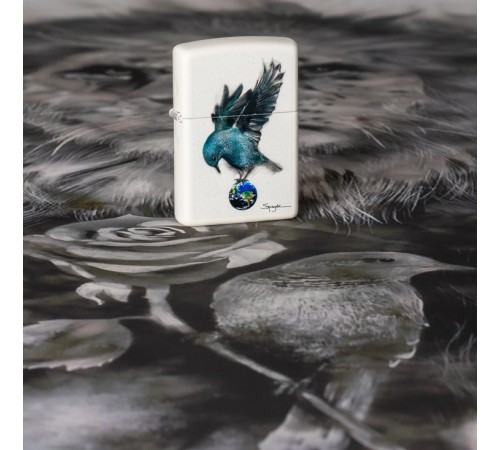 Зажигалка ZIPPO Spazuk с покрытием White Matte, латунь/сталь, белая, матовая, 38x13x57 мм