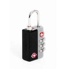 Замок кодовый TSA SWISSGEAR, черный, цинковый сплав и AБС-пластик, 3 x 1,3 x 6,5 см