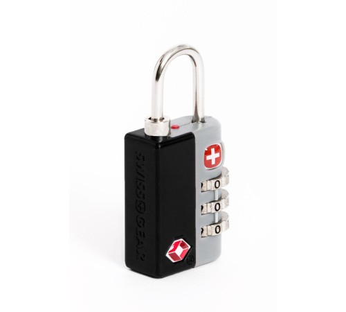 Замок кодовый TSA SWISSGEAR, черный, цинковый сплав и AБС-пластик, 3 x 1,3 x 6,5 см